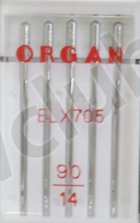 Иглы Organ для плоскошовных машин № 90, 5 шт.