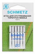 Иглы Smetz Top Stitch №90, для отстрачивания, 5 шт.