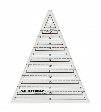 Линейка Aurora для пэчворка "Треугольник" с углом 45 гр. (AU-45)