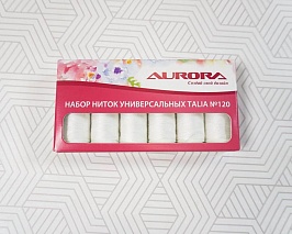 Набор ниток универсальных Talia №120 Aurora белые (AU-2636)