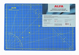 Коврик раскройный двухсторонний ALFA , 45x30 см (AF-A3Blue)
