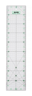 Линейка для пэчворка антискользящая ALFA, 10х45 см (арт. AF-4510)