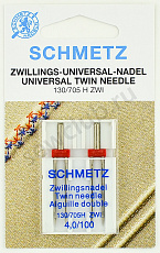 Иглы Schmetz стандартные двойные № 100/4.0, 2 шт.