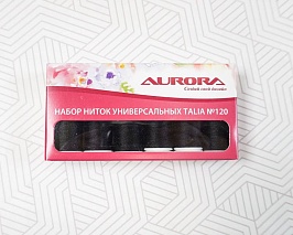 Набор ниток универсальных Talia №120 Aurora чёрные (AU-2635)