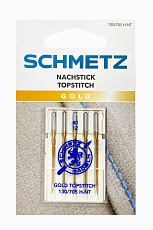 Иглы Топ Стич с золотым покрытием Schmetz №80, 5 шт.