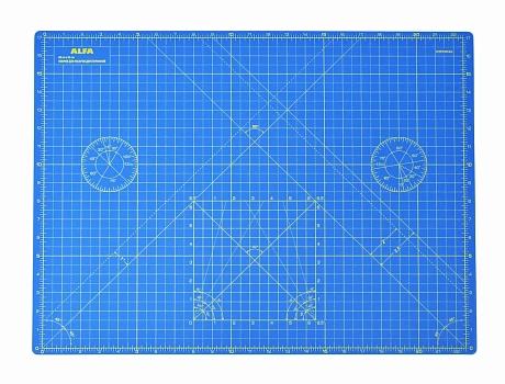 Коврик раскройный двухсторонний ALFA , 60x45 см (AF-A2Blue)