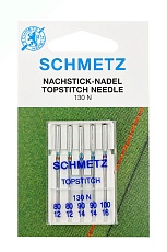 Иглы Top Stitch 130/705H № 80(2), 90(2), 100, Schmetz, 5 шт