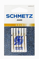 Иглы джинс с золотым покрытием Schmetz №90, 5 шт.