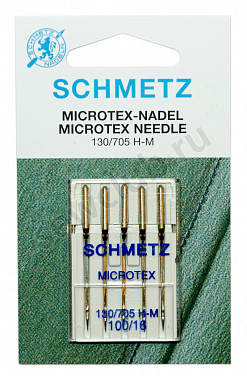 Иглы Schmetz микротекс (особо острые) №100, 5шт.