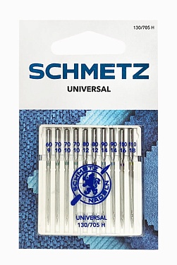 Иглы стандартные 130/705H № 60(1), 70(3), 80(2), 90(2), 100, 110, Schmetz, 10 шт