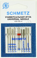 Иглы Schmetz комбинированные 130/705H №70,80(2),90;75,90(S);90,100(J);80/2.0, 9 шт.